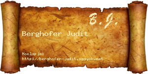 Berghofer Judit névjegykártya